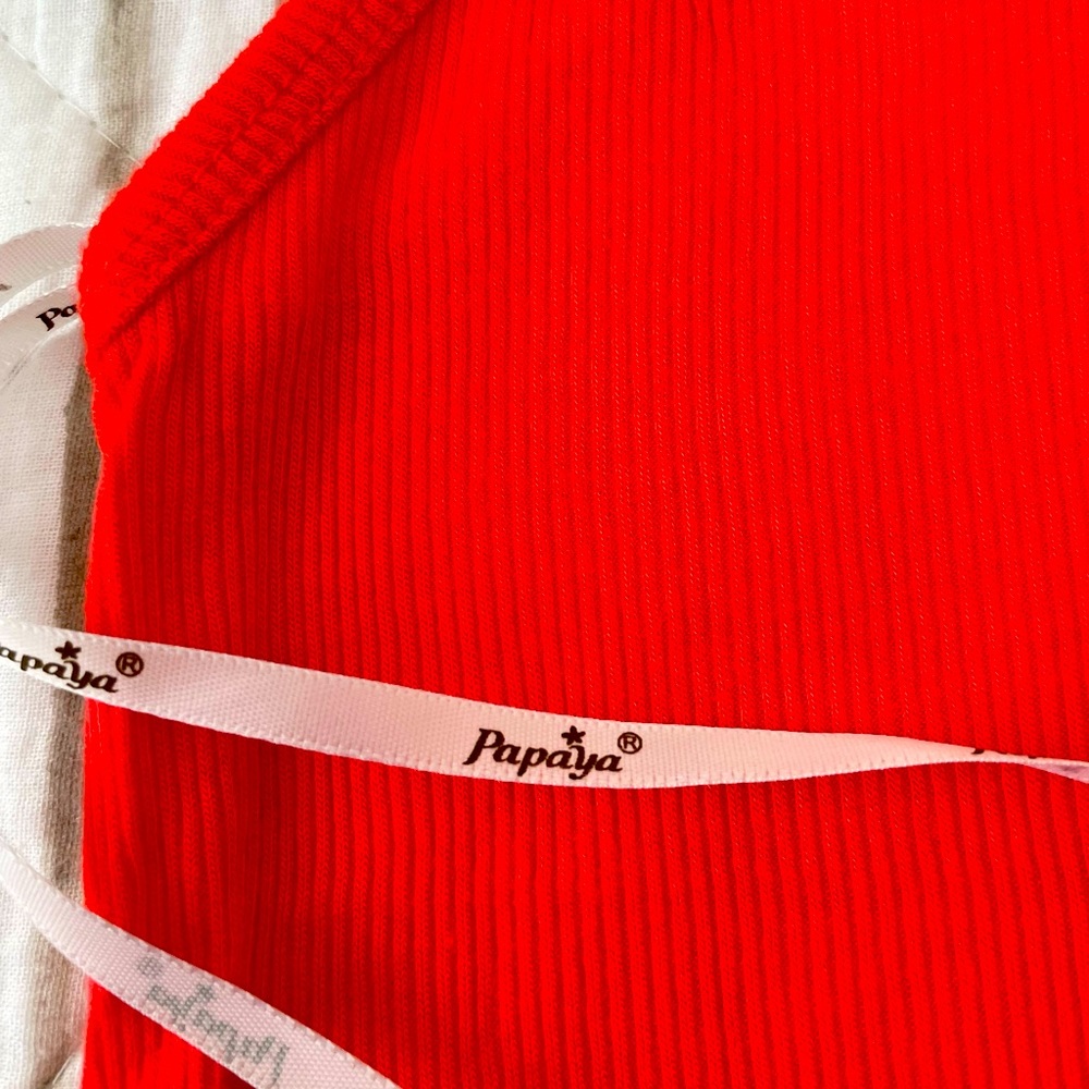Papaya Orange Halter Top
